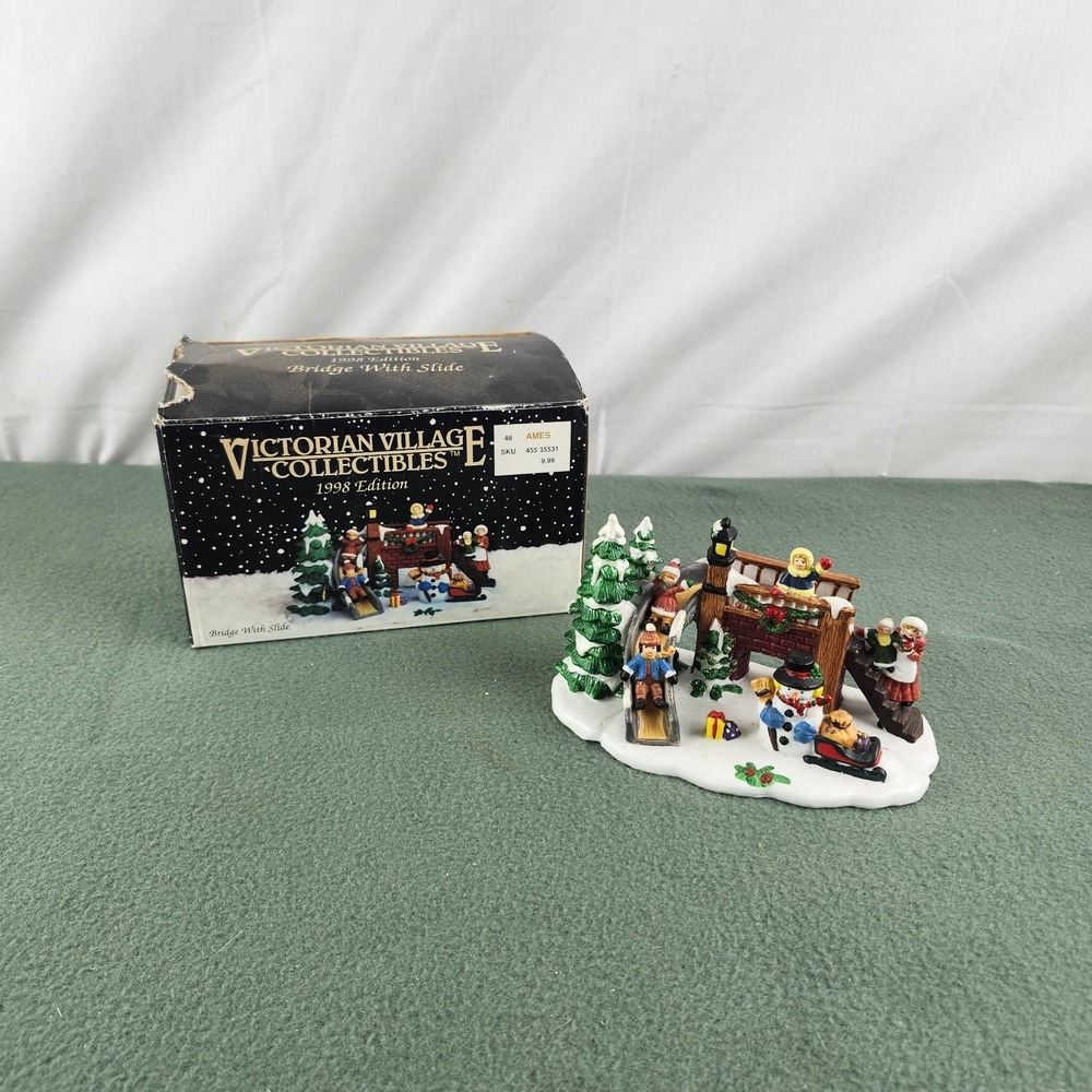 1998 Victorian Village Collectibles - Bridge With Slide - Vintage Retired